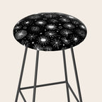 Black and white firework doodle pattern Stool Gallery Image 2