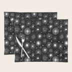 Black and white firework doodle pattern Placemat Gallery Image 1