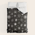 Black and white firework doodle pattern Comforter Gallery Image 6