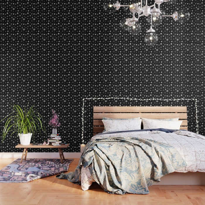 Black and white firework doodle pattern Wallpaper Gallery Image 1