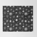 Black and white firework doodle pattern Throw Blanket Gallery Image 2