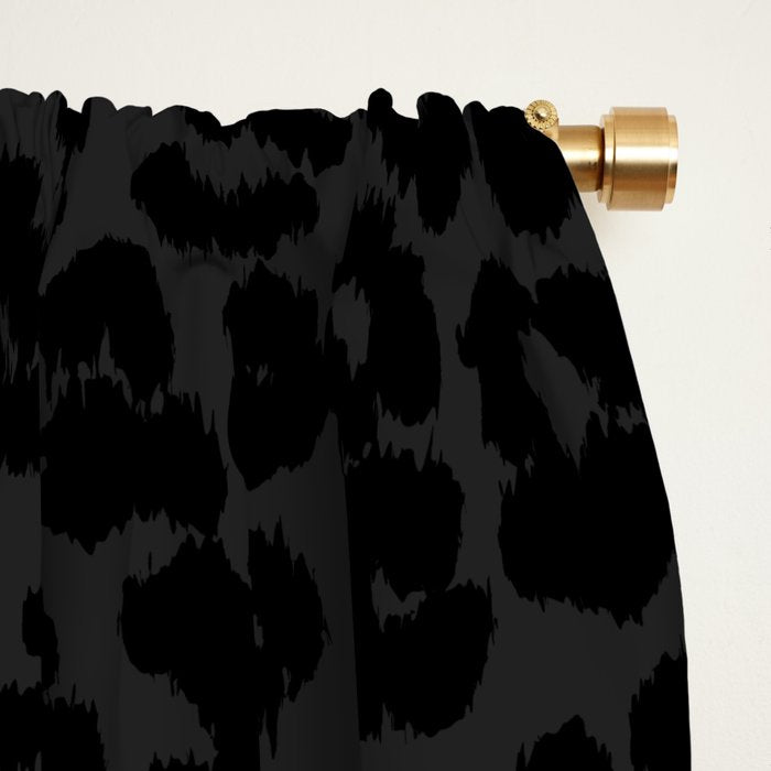 Goth Black Leopard Animal Print Window Curtain Gallery Image 2