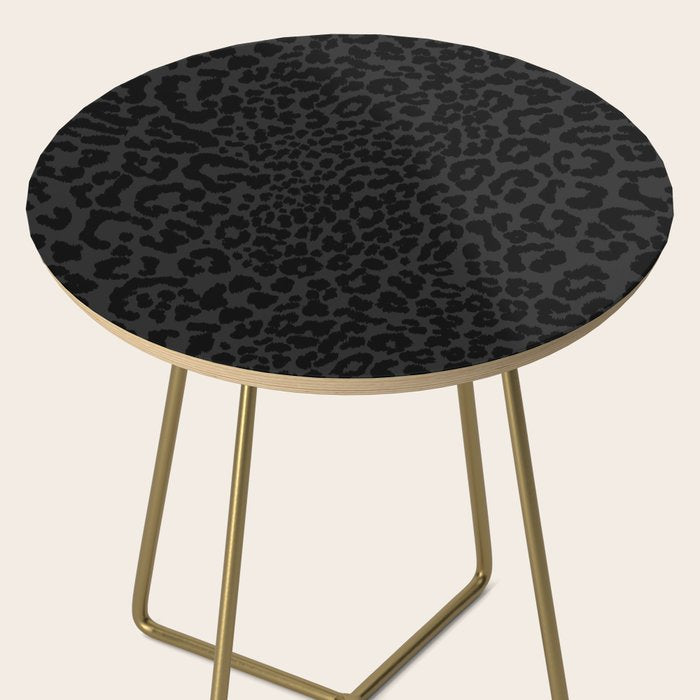 Goth Black Leopard Animal Print Side Table Gallery Image 2