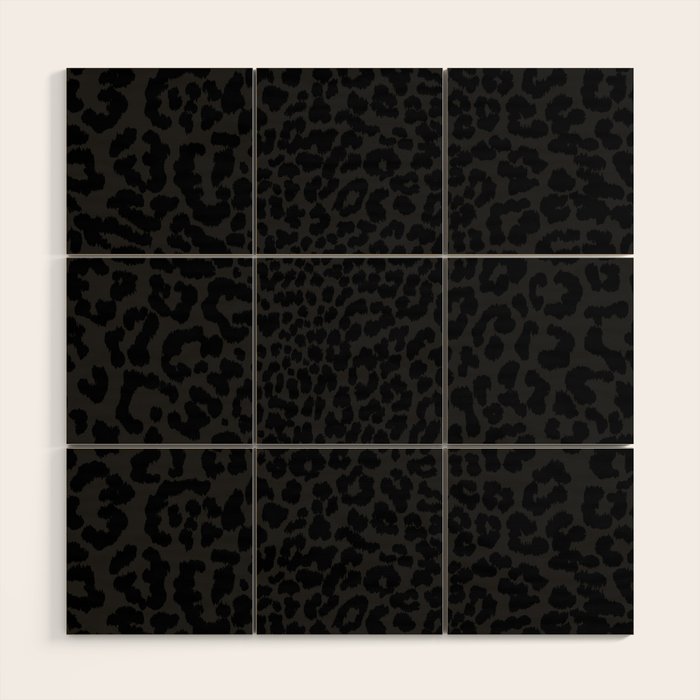 Goth Black Leopard Animal Print Wood Wall Art Gallery Image 1