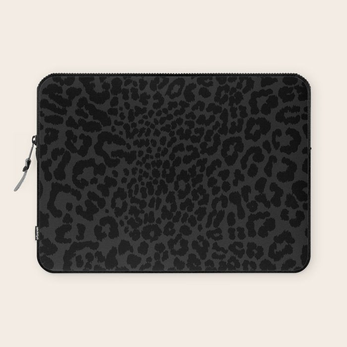 Goth Black Leopard Animal Print Laptop Sleeve Gallery Image 1