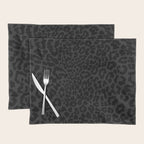 Goth Black Leopard Animal Print Placemat Gallery Image 1