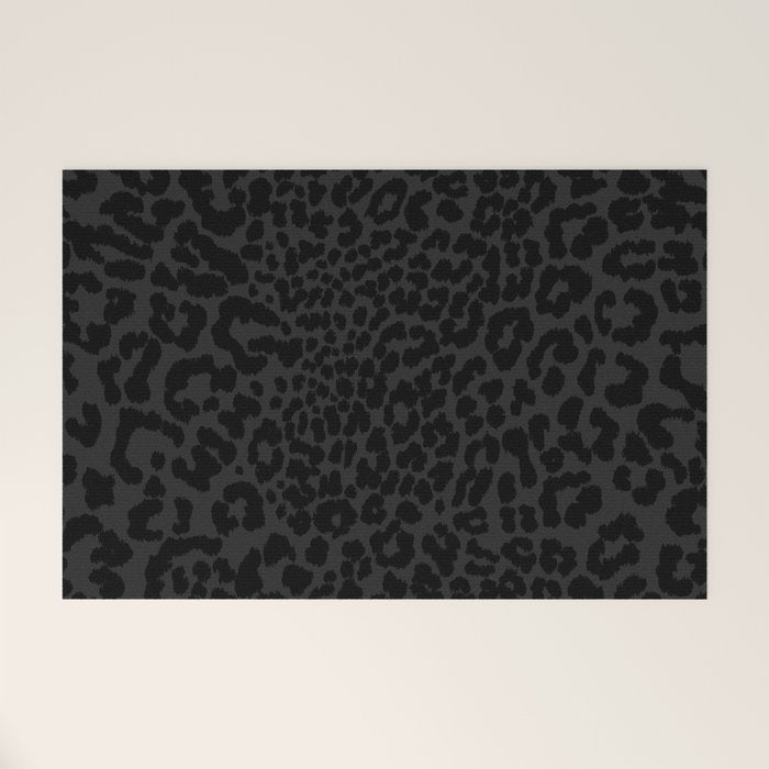 Goth Black Leopard Animal Print Welcome Mat Gallery Image 1