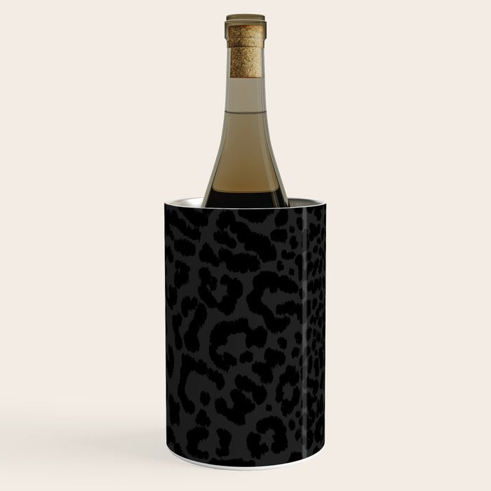 Goth Black Leopard Animal Print Wine Chiller Gallery Image 2