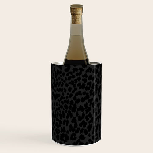 Goth Black Leopard Animal Print Wine Chiller Gallery Image 1