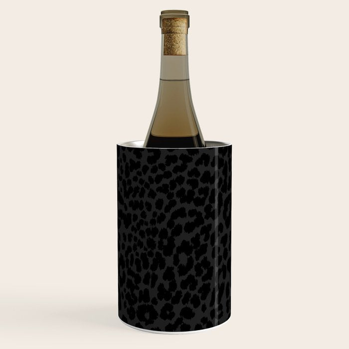 Goth Black Leopard Animal Print Wine Chiller Gallery Image 1