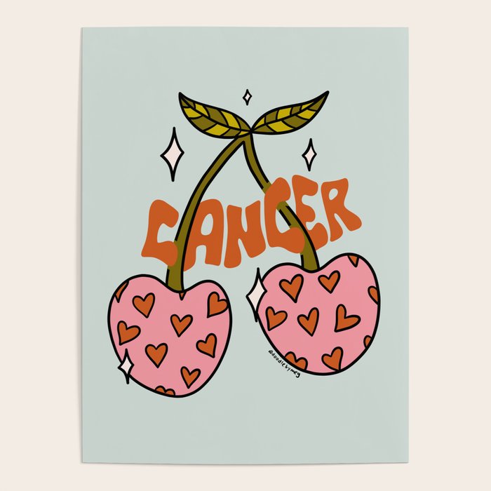 Cancer Zodiac Cherries Poster Gallery Image 4