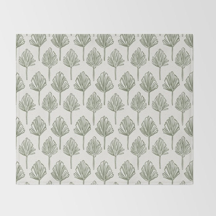 Palm Sketches Throw Blanket Gallery Image 2