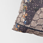 Kosode Fragment with Tortoiseshell Pattern, Waves, & Cherry Blossoms Shibori Print Pillow Sham Gallery Image 4