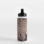 Kosode Fragment with Tortoiseshell Pattern, Waves, & Cherry Blossoms Shibori Print Water Bottle Gallery Image 2