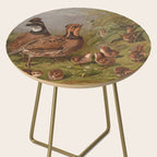 Vintage Quails & Their Chicks Illustration (1867) Side Table Gallery Image 2