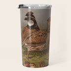 Vintage Quails & Their Chicks Illustration (1867) Travel Mug Gallery Image 3