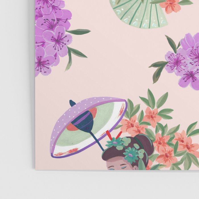 Pastel purple oriental pattern Poster Gallery Image 3