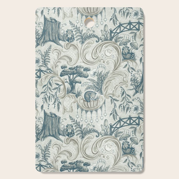 Fairytale Forest Raccoons - charming blue Cutting Board Gallery Image 1