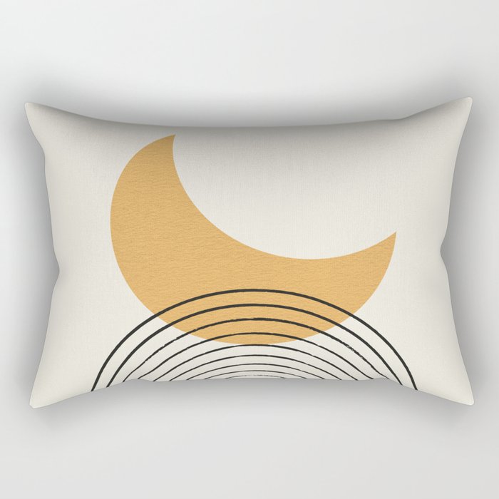 Moon mountain gold - Mid century style Rectangular Pillow Gallery Image 2
