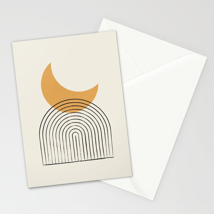 Moon mountain gold - Mid century style Stationery Card Gallery Image 2