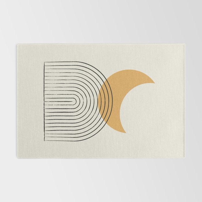 Moon mountain gold - Mid century style Rug Gallery Image 2