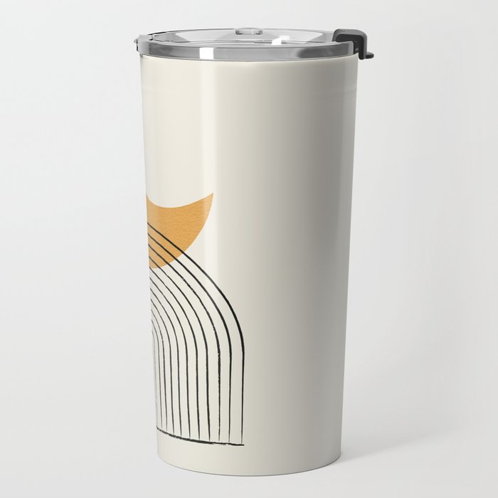 Moon mountain gold - Mid century style Travel Mug Gallery Image 2