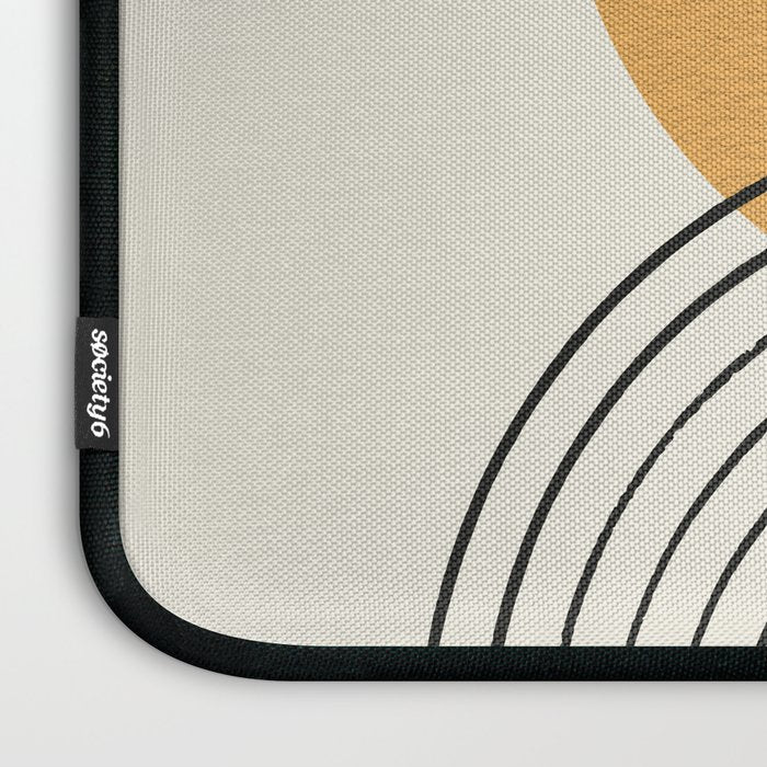 Moon mountain gold - Mid century style Laptop Sleeve Gallery Image 3