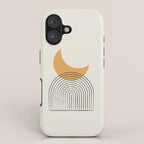 Moon mountain gold - Mid century style iPhone Case Gallery Image 1