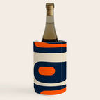 Mid Century Modern Abstract Retro Piquet Pattern Navy Blue Orange Beige Wine Chiller Gallery Image 3