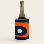 Mid Century Modern Abstract Retro Piquet Pattern Navy Blue Orange Beige Wine Chiller Gallery Image 2