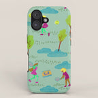 Let's Play Tennis in Soft Green iPhone Case Gallery Image 1