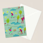 Let's Play Tennis in Soft Green Stationery Card Gallery Image 2