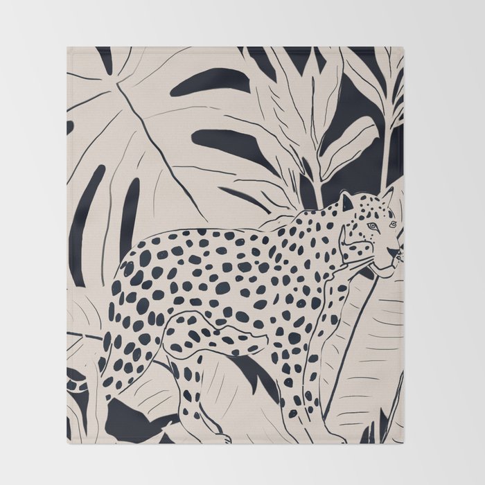 Minimal Jungle Abstract Art 4 Throw Blanket Gallery Image 2