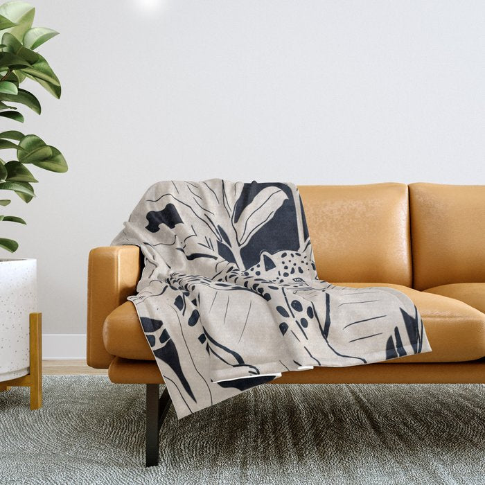 Minimal Jungle Abstract Art 4 Throw Blanket Gallery Image 1