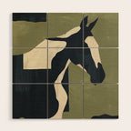 Abstract Minimal Horse 4 Wood Wall Art Gallery Image 1