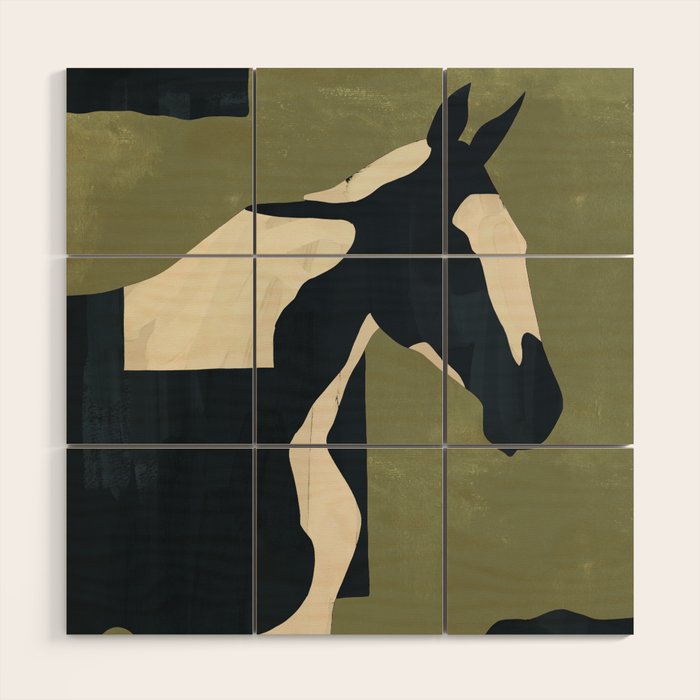 Abstract Minimal Horse 4 Wood Wall Art Gallery Image 1