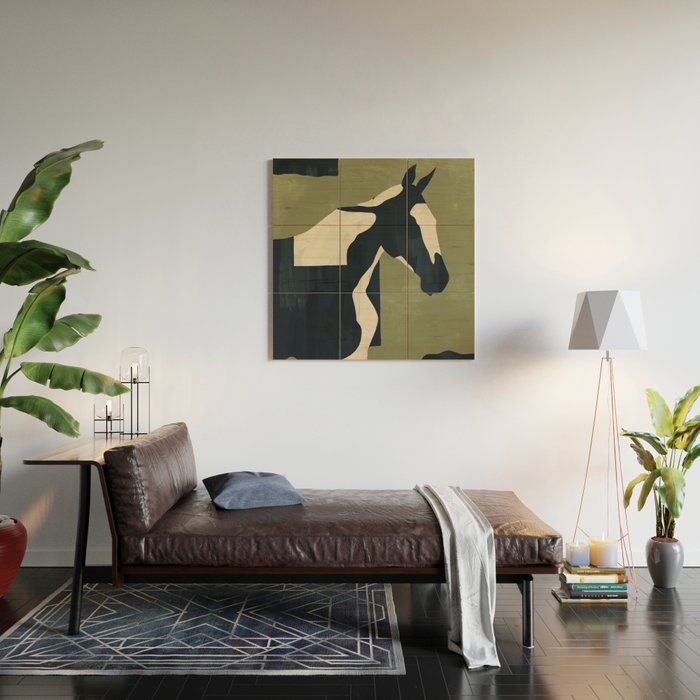 Abstract Minimal Horse 4 Wood Wall Art Gallery Image 2