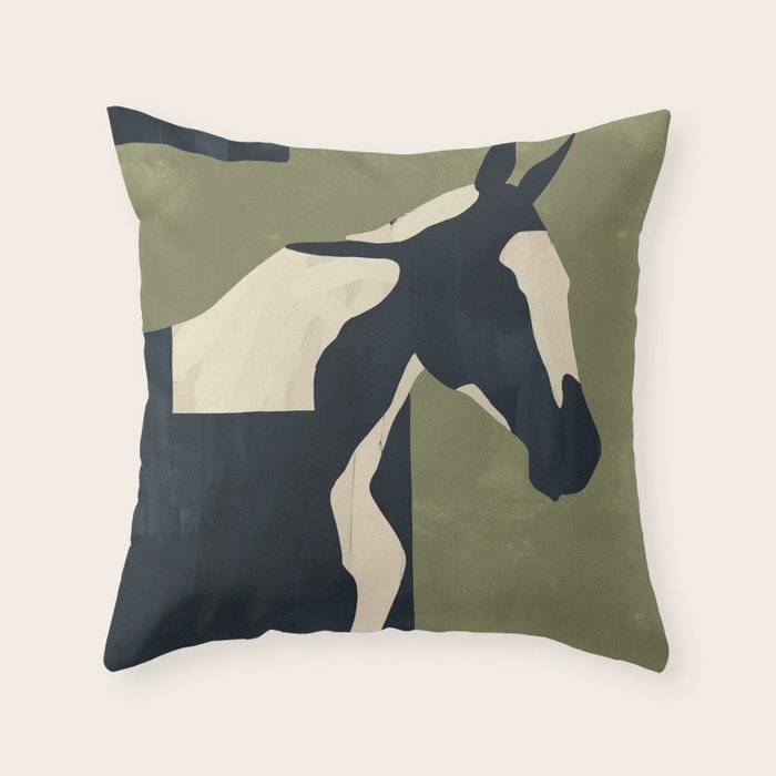 Abstract Minimal Horse 4 Throw Pillow Gallery Image 6
