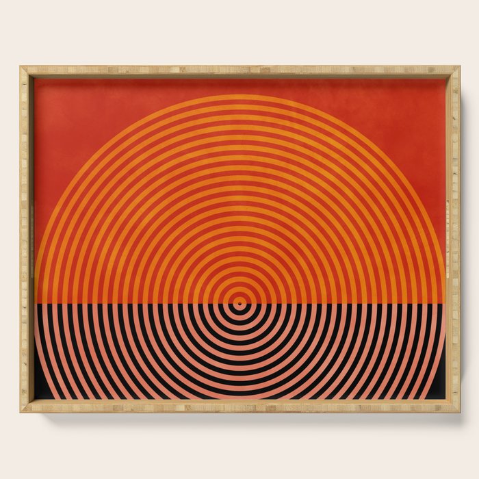 lines and shapes 1 abstract geometric Serving Tray Gallery Image 1