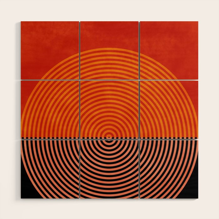 lines and shapes 1 abstract geometric Wood Wall Art Gallery Image 1