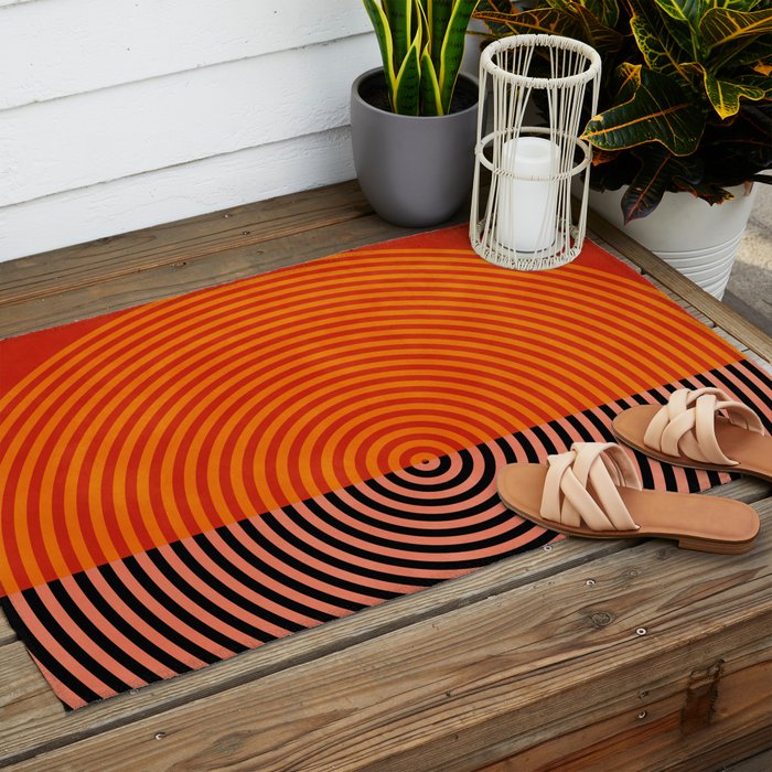lines and shapes 1 abstract geometric Outdoor Rug Gallery Image 2
