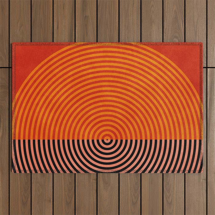lines and shapes 1 abstract geometric Outdoor Rug Gallery Image 1