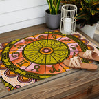 Retro Zodiac Wheel Outdoor Rug Gallery Image 2