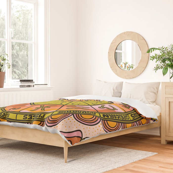 Retro Zodiac Wheel Duvet Cover Gallery Image 2