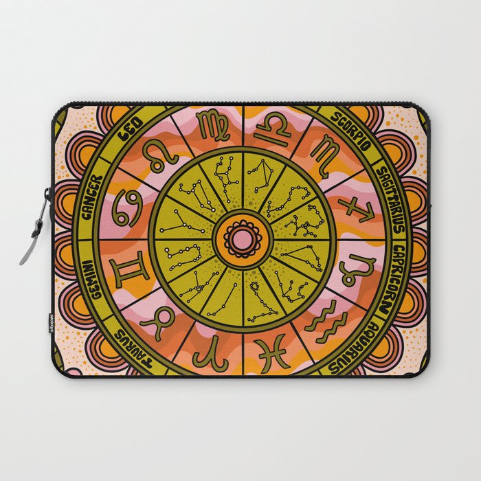 Retro Zodiac Wheel Laptop Sleeve Gallery Image 1