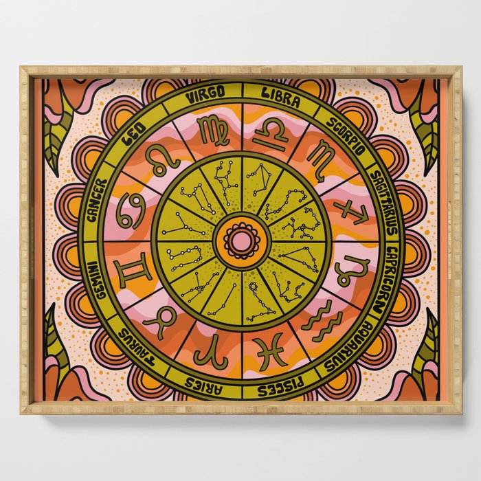 Retro Zodiac Wheel Serving Tray Gallery Image 1