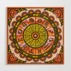 Retro Zodiac Wheel Wood Wall Art Gallery Image 1