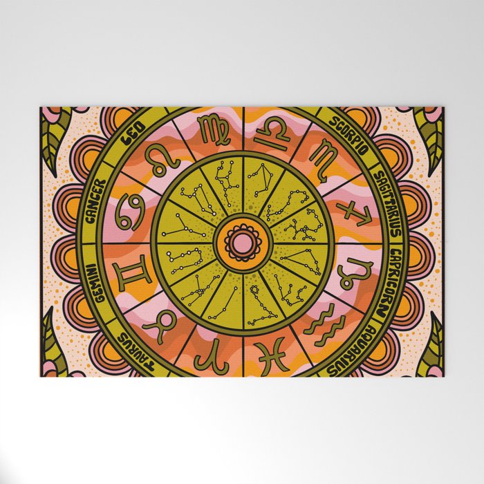 Retro Zodiac Wheel Welcome Mat Gallery Image 1