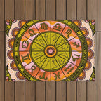 Retro Zodiac Wheel Outdoor Rug Gallery Image 1