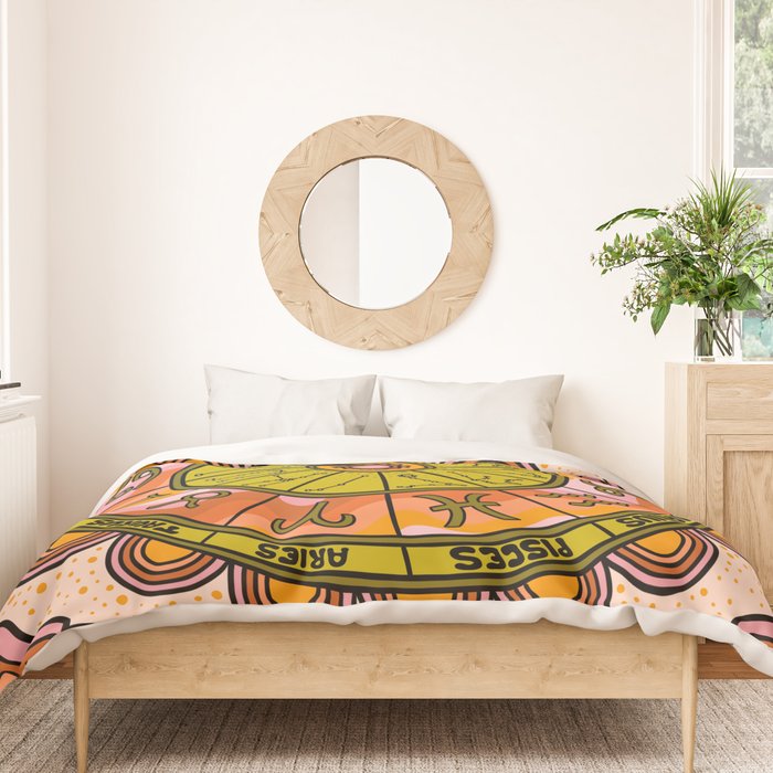 Retro Zodiac Wheel Duvet Cover Gallery Image 3